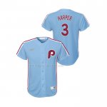 Maglia Baseball Bambino Philadelphia Phillies Bryce Harper Cooperstown Collection Road Blu