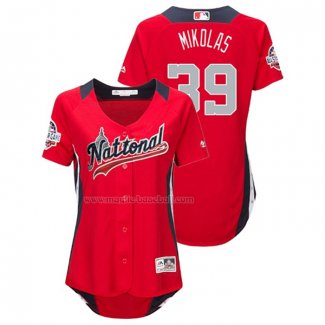 Maglia Baseball Donna All Star 2018 Miles Mikolas Home Run Derby National League Rosso