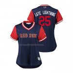 Maglia Baseball Donna Boston Red Sox Steve Pearce 2018 Llws Players Weekend Late Lightning Blu