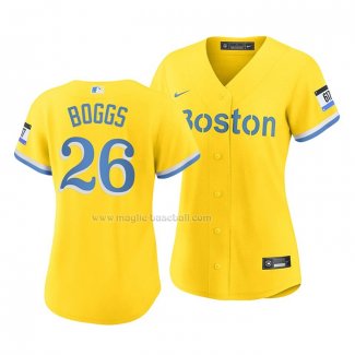 Maglia Baseball Donna Boston Red Sox Wade Boggs 2021 City Connect Replica Oro