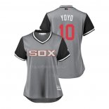 Maglia Baseball Donna Chicago White Sox Yoan Moncada 2018 Llws Players Weekend Yoyo Grigio