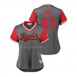Maglia Baseball Donna Cincinnati Reds Scott Schebler 2018 Llws Players Weekend Sheb Grigio