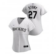 Maglia Baseball Donna Colorado Rockies Trevor Story Replica Home 2020 Bianco