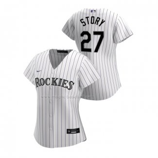 Maglia Baseball Donna Colorado Rockies Trevor Story Replica Home 2020 Bianco