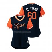 Maglia Baseball Donna Detroit Tigers Ronny Rodriguez 2018 Llws Players Weekend El Felino Blu