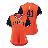 Maglia Baseball Donna Houston Astros Brad Peacock 2018 Llws Players Weekend P Arancione