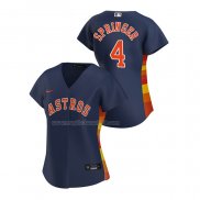 Maglia Baseball Donna Houston Astros George Springer Replica Alternato 2020 Blu