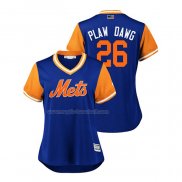 Maglia Baseball Donna New York Mets Kevin Plawecki 2018 Llws Players Weekend Plaw Dawg Blu