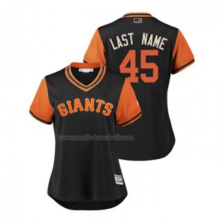 Maglia Baseball Donna San Francisco Giants Derek Holland 2018 Llws Players Weekend Last Name Nero