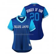Maglia Baseball Donna Toronto Blue Jays Josh Donaldson 2018 Llws Players Weekend Bringer of Rain Blu