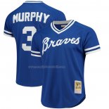 Maglia Baseball Uomo Atlanta Braves Dale Murphy Mitchell & Ness Cooperstown Mesh Batting Practice Blu