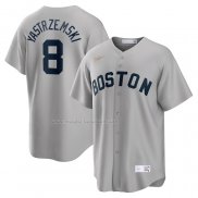 Maglia Baseball Uomo Boston Red Sox Carl Yastrzemski Road Cooperstown Collection Grigio