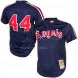 Maglia Baseball Uomo California Angels Reggie Jackson Mitchell & Ness Cooperstown Mesh Batting Practice Blu