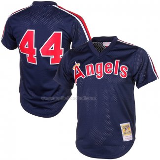 Maglia Baseball Uomo California Angels Reggie Jackson Mitchell & Ness Cooperstown Mesh Batting Practice Blu