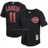 Maglia Baseball Uomo Cincinnati Reds Barry Larkin Mitchell & Ness Cooperstown Collection Batting Practice Nero