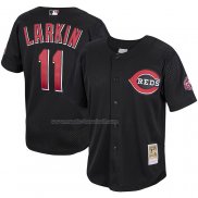 Maglia Baseball Uomo Cincinnati Reds Barry Larkin Mitchell & Ness Cooperstown Collection Batting Practice Nero
