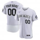 Maglia Baseball Uomo Colorado Rockies Home Autentico Personalizzate Bianco