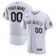 Maglia Baseball Uomo Colorado Rockies Home Autentico Personalizzate Bianco