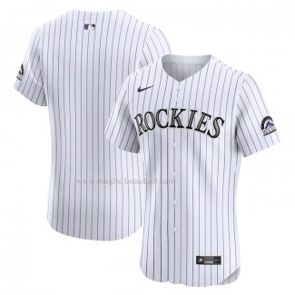 Maglia Baseball Uomo Colorado Rockies Home Elite Bianco