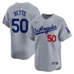 Maglia Baseball Uomo Los Angeles Dodgers Mookie Betts Away Limited Grigio