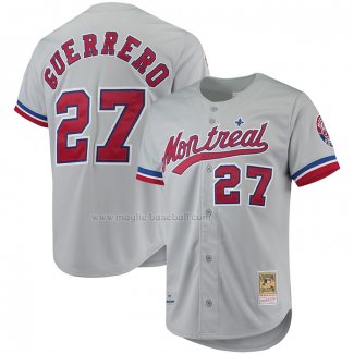 Maglia Baseball Uomo Montreal Expos Vladimir Guerrero Mitchell & Ness Cooperstown Collection Autentico Grigio