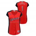 Maglia Baseball Donna All Star 2019 Houston Astros Carlos Correa Workout American League Rosso