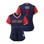 Maglia Baseball Donna Boston Red Sox Christian Vazquez 2018 Llws Players Weekend Colo Blu