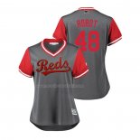 Maglia Baseball Donna Cincinnati Reds Jared Hughes 2018 Llws Players Weekend Robot Grigio