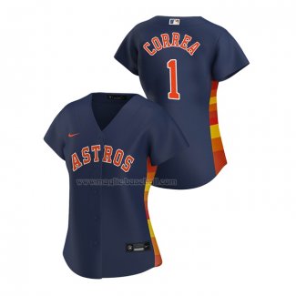 Maglia Baseball Donna Houston Astros Carlos Correa Replica Alternato 2020 Blu