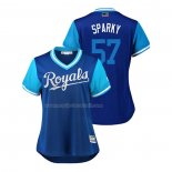 Maglia Baseball Donna Kansas City Royals Glenn Sparkman 2018 Llws Players Weekend Sparky Blu