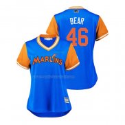 Maglia Baseball Donna Miami Marlins Kyle Barraclough 2018 Llws Players Weekend Bear Blu