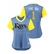Maglia Baseball Donna Tampa Bay Rays Willy Adames 2018 Llws Players Weekend The Kid Blu