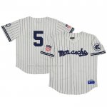 Maglia Baseball Uomo Kansas City Monarchs 5 Rings & Crwns Mesh Button Down Replica Crema