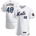 Maglia Baseball Uomo New York Mets Jacob Degrom Home Autentico Bianco