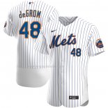 Maglia Baseball Uomo New York Mets Jacob Degrom Home Autentico Bianco