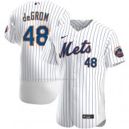 Maglia Baseball Uomo New York Mets Jacob Degrom Home Autentico Bianco