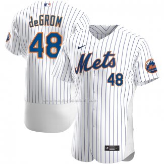 Maglia Baseball Uomo New York Mets Jacob Degrom Home Autentico Bianco