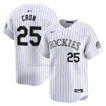 Maglia Baseball Uomo Colorado Rockies Cj Cron Home Giocatore Bianco
