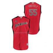 Maglia Baseball Bambino All Star 2019 Houston Astros Ryan Pressly Player American League Rosso