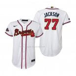 Maglia Baseball Bambino Atlanta Braves Luke Jackson 2022 Gold Program Replica Bianco
