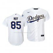 Maglia Baseball Bambino Los Angeles Dodgers Dustin May 2021 Gold Program Replica Bianco