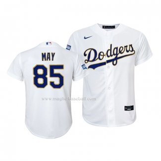 Maglia Baseball Bambino Los Angeles Dodgers Dustin May 2021 Gold Program Replica Bianco