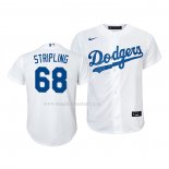 Maglia Baseball Bambino Los Angeles Dodgers Ross Stripling Replica Home 2020 Bianco