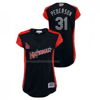 Maglia Baseball Donna All Star 2019 Los Angeles Dodgers Joc Pederson Workout National League Blu