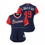 Maglia Baseball Donna Atlanta Braves Julio Teheran 2018 Llws Players Weekend El Caballo de Olaya Blu
