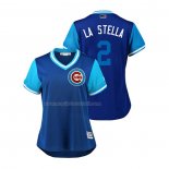 Maglia Baseball Donna Chicago Cubs Tommy La Stella 2018 Llws Players Weekend La Stella Blu