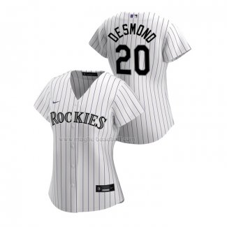 Maglia Baseball Donna Colorado Rockies Ian Desmond Replica Home 2020 Bianco