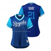 Maglia Baseball Donna Kansas City Royals Lucas Duda 2018 Llws Players Weekend Dude Blu
