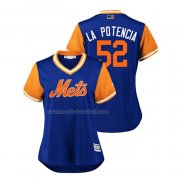 Maglia Baseball Donna New York Mets Yoenis Cespedes 2018 Llws Players Weekend La Potencia Blu