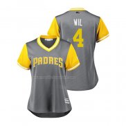 Maglia Baseball Donna San Diego Padres Wil Myers 2018 Llws Players Weekend Wil Grigio